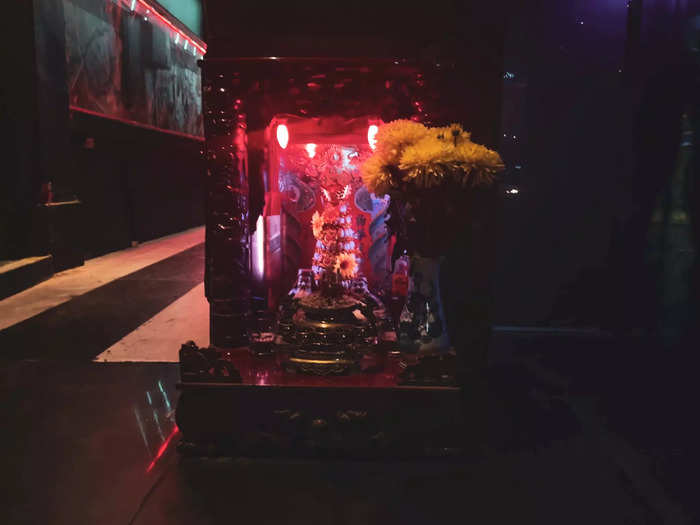 One of the most striking things about the club was the spirit house located near the entrance to the dance floor.