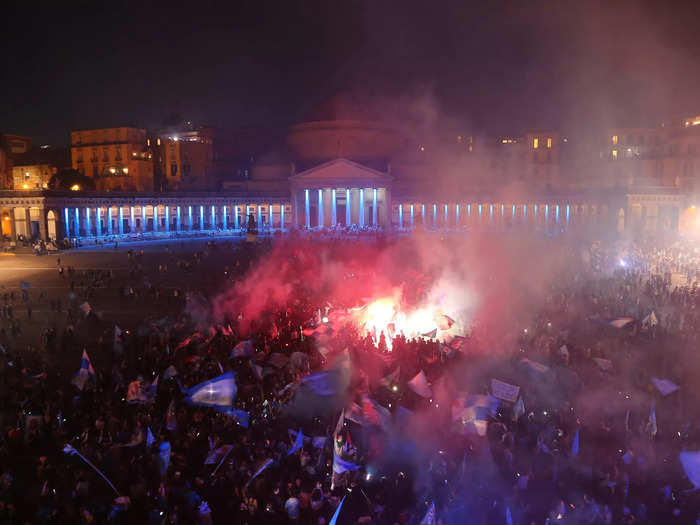 The Piazza del Plebiscito was one large gathering spot.