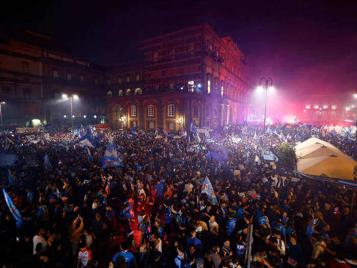 And outside of the stadium, thousands flocked to the streets of Naples.