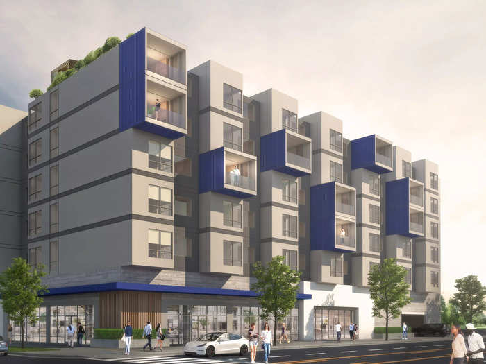 The two-year-old firm in the San Francisco Bay Area is pitching a new way to put up apartment buildings: Rectangular units, or modules, are built in a factory, then trucked to a site where they are stacked and combined to create the final structure.