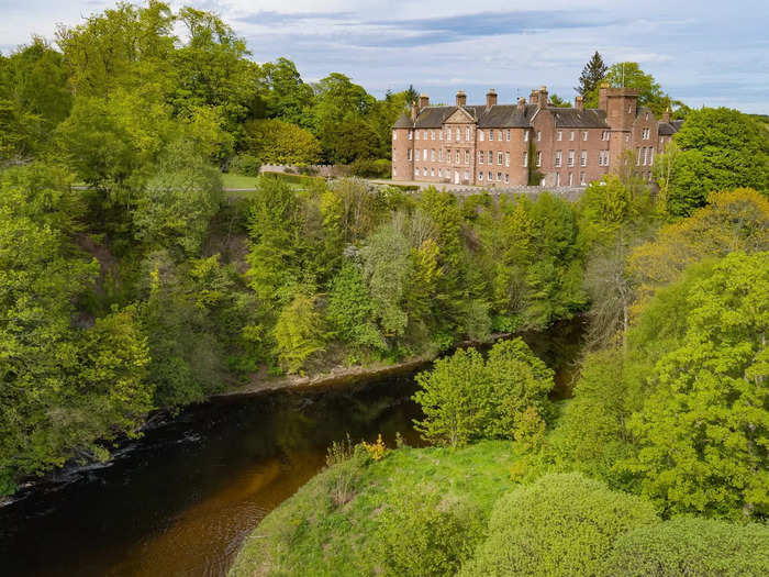 The castle has 70 acres of land and stands above the River South Esk, making it a perfect place for salmon and sea trout fishing.