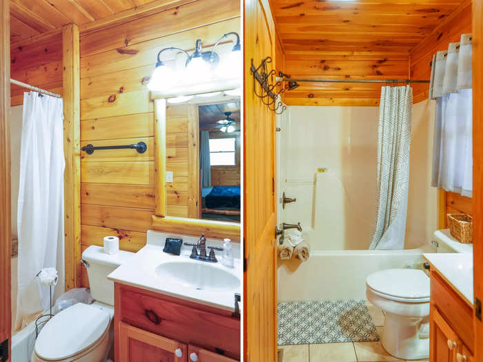 In addition to the tub, each floor had a full bathroom. I thought they looked almost identical.