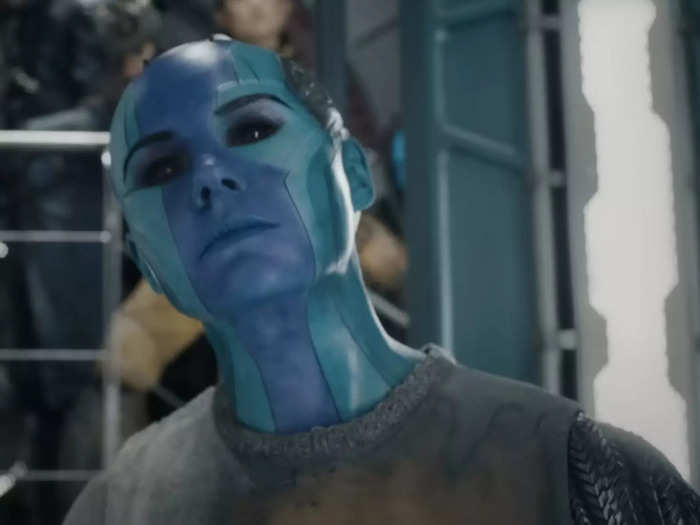 Karen Gillan plays Nebula, another adopted daughter of Thanos.