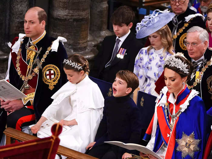 Prince Louis, 5, was photographed yawning in the middle of his grandfather