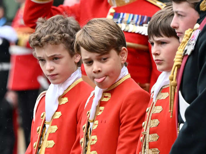 There was a fair amount of standing around before the event began. At one point, a bored-looking George stuck his tongue out, as many 9-year-olds would.