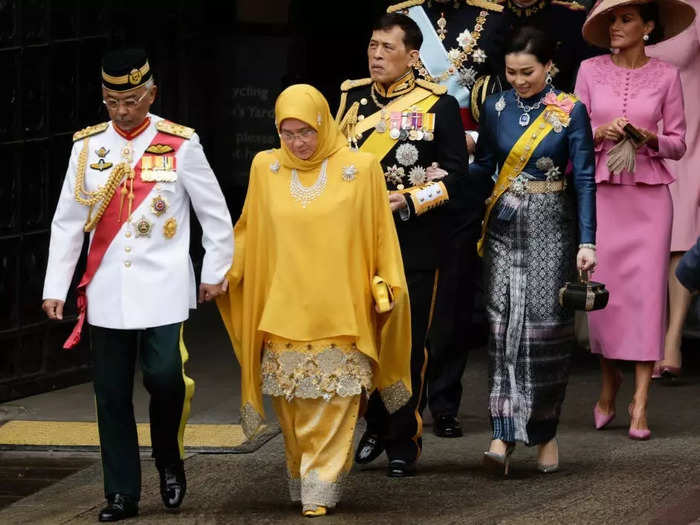 Kings and queens from Malaysia, Thailand, and Spain made their way to Westminster Abbey.