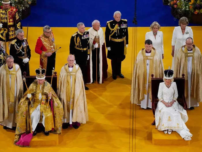 King Charles III and Queen Camilla were crowned at their coronation ceremony on Saturday.