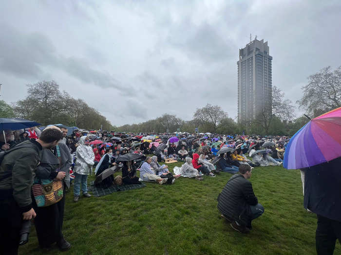 The experience left both reporters exhausted, damp, cold, and envious of the 2,200 special guests escaping the rain inside Westminster Abbey.