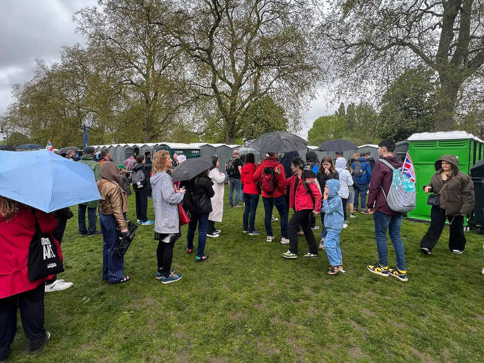 There were lots of portable toilets but you had to risk waiting in long lines to access them.