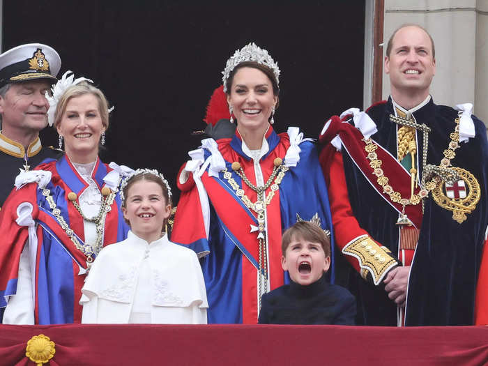 Prince Louis had a particularly animated reaction to the planes flying overhead.