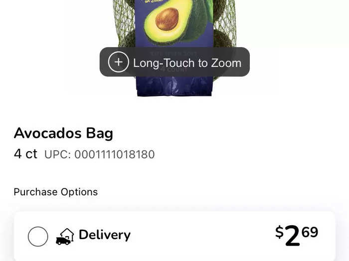 I Googled the item and this time, the lowest price was Kroger. They had a bag of four Hass avocados on sale for $2.69. I was happy to save another $0.30. Unfortunately, I