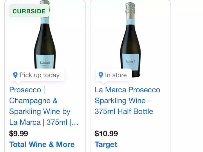 I Googled "La Marca Prosecco," and there were other retailers selling it for cheaper, but I had to find one that Target would price match with.