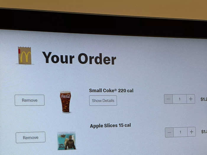 After carefully studying the menu on the website, I figure out I can have all the drinks, some of the sauces, and apple slices.