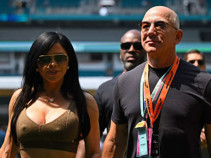 Jeff Bezos and his girlfriend Lauren Sanchez were in attendance, too.