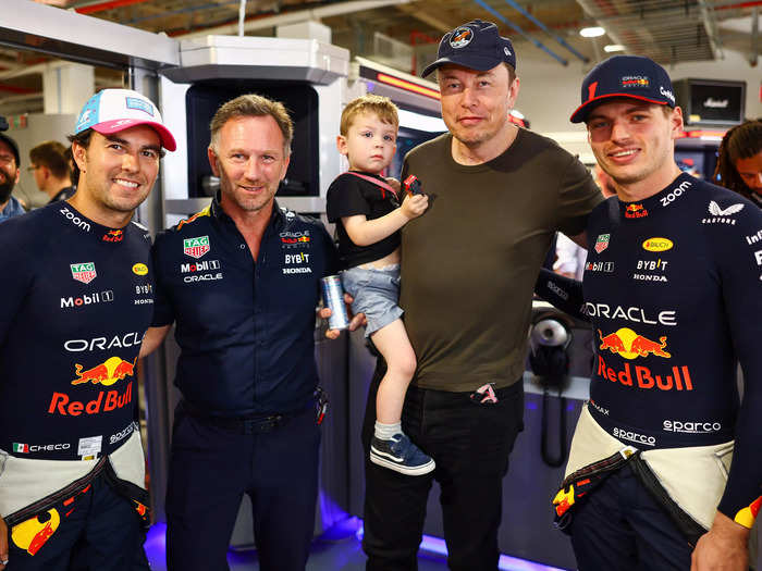 The father and son toured the Red Bull team