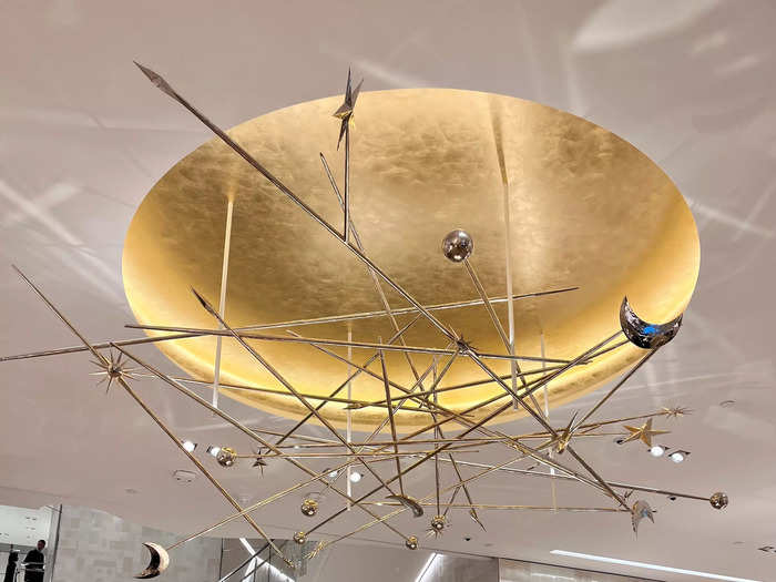 The fourth floor specialized in gold and diamonds, and the first thing I noticed was this celestial chandelier suspended above the jewelry. An employee told me it was inspired by the drawings by Jean Schlumberger, another iconic Tiffany jewelry artist.