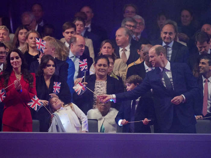 William playfully waved his flag in Princess Charlotte