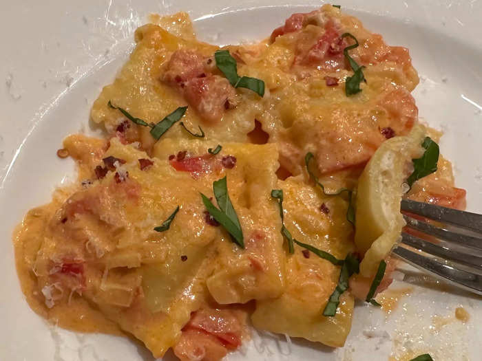 With a quick fresh tomato sauce, these ravioli made for a good meal.