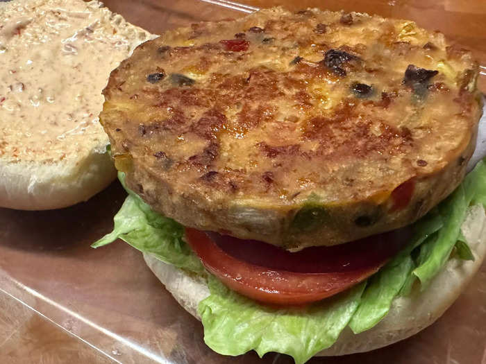 Both the texture and flavor of the black-bean burgers impressed me.