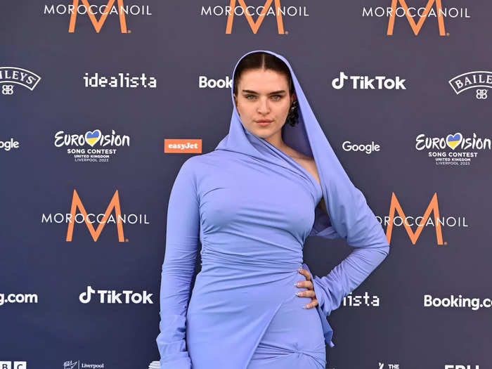 Mae Muller of the United Kingdom hit the red carpet in a periwinkle gown.