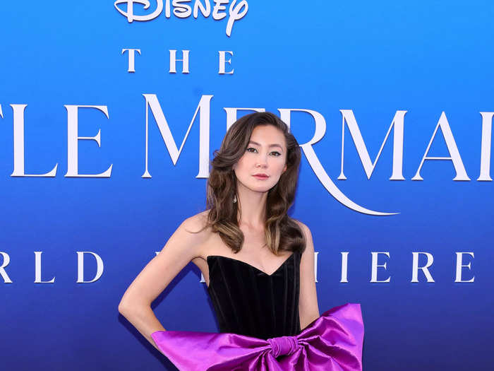 "Spider-Man: Into the Spider-Verse" and "Orange is the New Black" star Kimiko Glenn took inspiration from Ursula with her black-and-purple look.