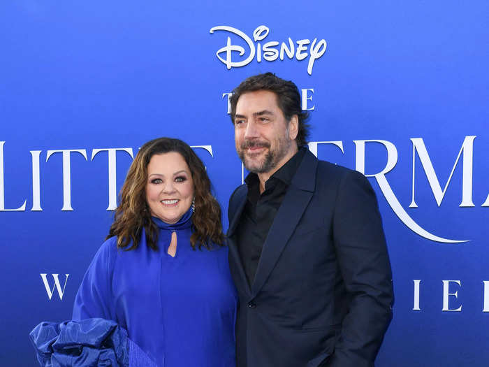 McCarthy then posed with King Triton star Javier Bardem.