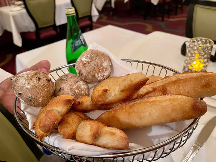 After we ordered, we received the bread basket.