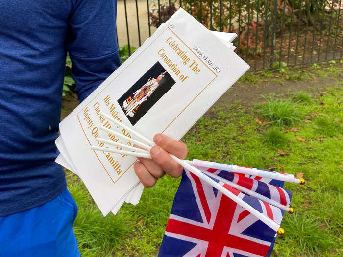 Walking into the area around Hyde Park to watch the coronation ceremony on the massive city-sponsored screens, I noticed a man selling souvenir programs of the day.