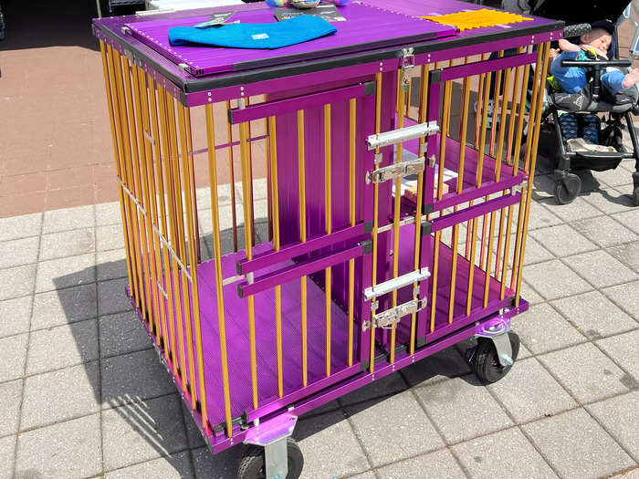 There was also a lot of merchandise and other items for sale, like this four-berth competition trolley. Online, they go for hundreds of dollars.