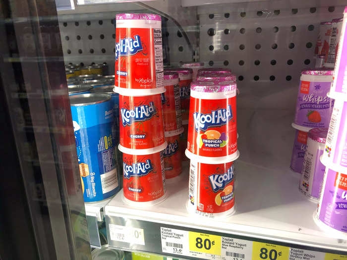 I spotted some unusual products, such as these containers of Kool-Aid yogurt.