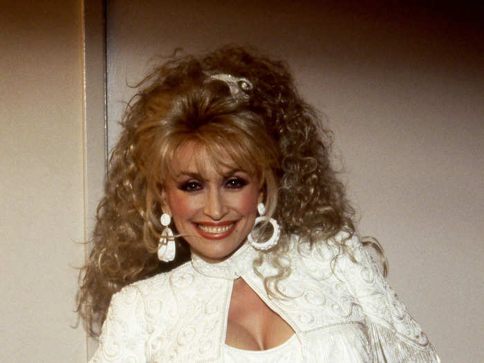 In 1989, on "The Tonight Show," Dolly Parton wore a white dress with a cutout at her chest.