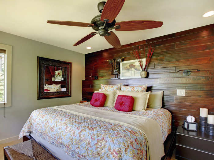 Traditional ceiling fans over beds are out of style.