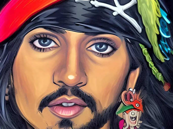 In another one of the portraits, I had an uncanny resemblance to Johnny Depp in "Pirates of the Caribbean."