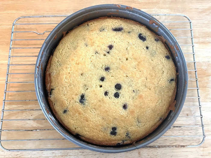 Once my breakfast cake was ready, I transferred it to a wire rack.