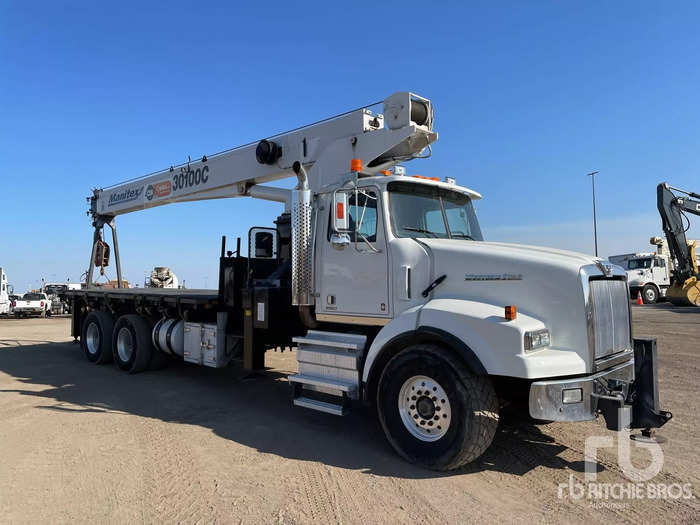 Boom truck cranes are able to lift heavy loads up vertically. This 2016 Western Star edition has a 30-ton capacity and went for $162,647 USD.