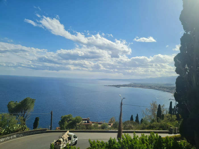 The bus journey from Catania to Taormina was spectacular.