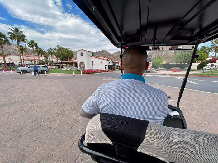 After checking in, we were escorted to our room on a golf cart.