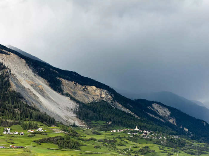 Glacier melt has affected the precariousness of the rocks over millennia.