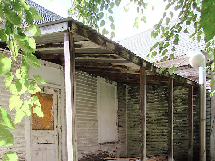 The porch in the middle of renovation