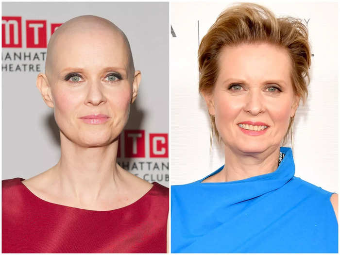 Cynthia Nixon went totally bald to play a cancer patient in a play called "Wit."