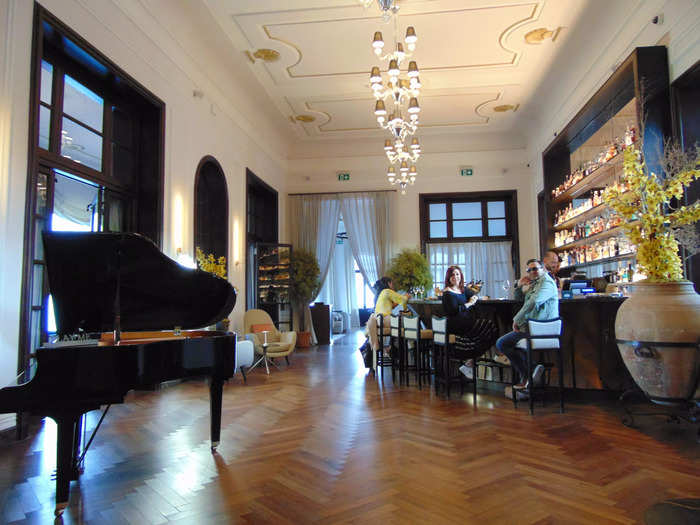 Guests at the hotel are allowed to play the piano.