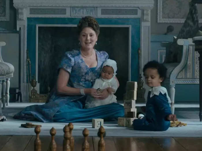 During a montage in episode two, Violet Bridgerton is seen looking after two children.