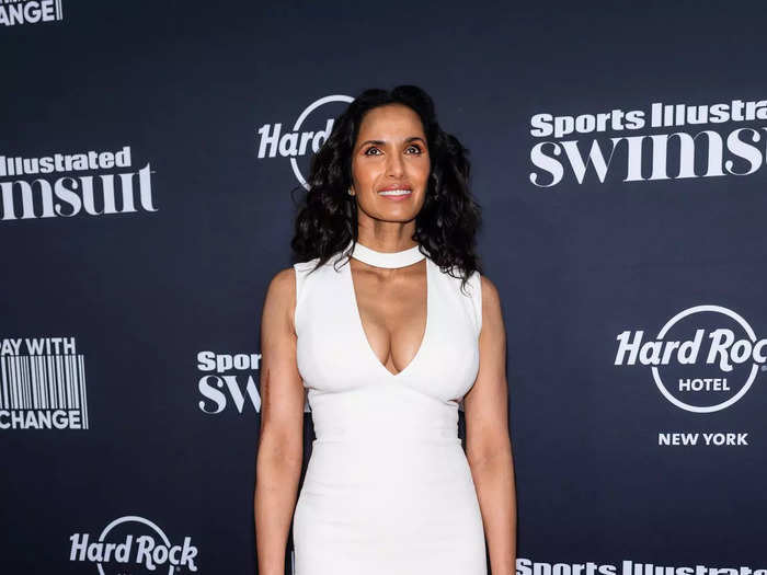 Padma Lakshmi kept things classic in a white midi dress.