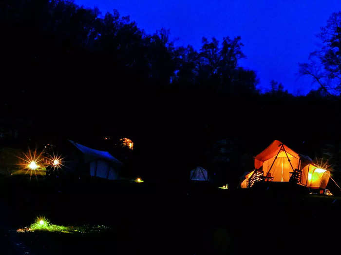 I loved how lights from the tents glowed through the night. This scene paired with the quiet whispers of the trees and other campers made me feel peaceful and refreshed.