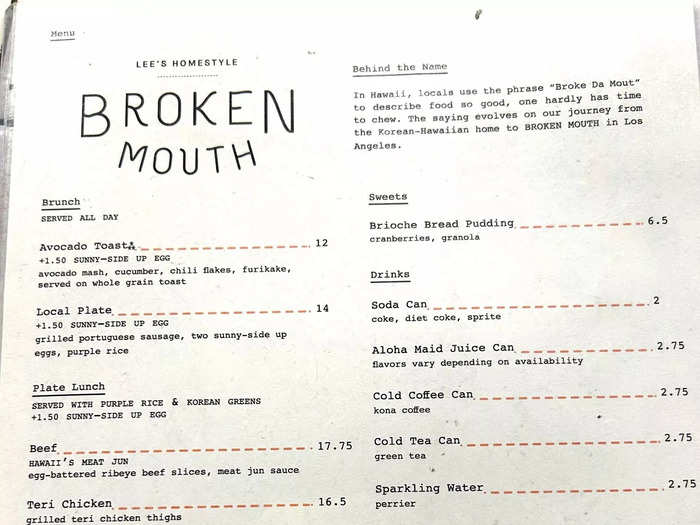 Broken Mouth is a Korean-Hawaiian spot run by Chef Tim Lee, who hails from Oahu.