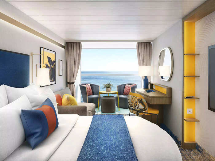 Past this, the room starts looking more like a typical cruise stateroom.