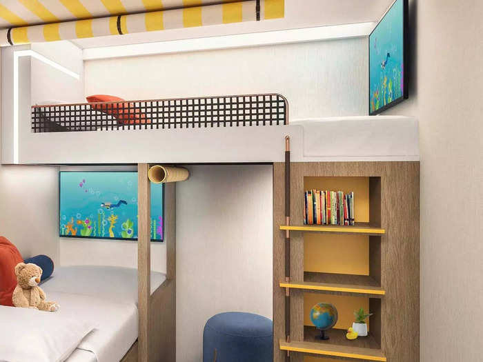 But this new family infinite ocean view balcony stateroom has a unique charm designed to appeal to children.