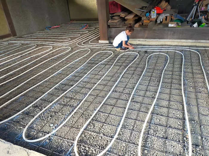 The Nagys installed a hydronic radiant floor heating system, which pumps heated water through tubes in the floor. The method is more energy efficient than forced air heating.