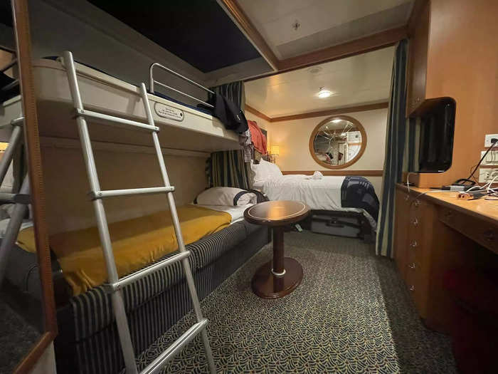 The deluxe inside stateroom came with bunk beds.