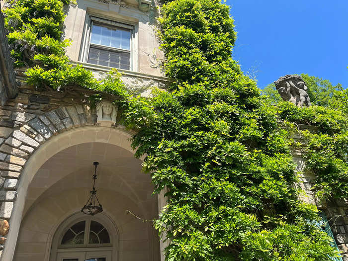 The lush wisteria growing up the sides of the mansion was imported from China in 1820, according to our tour guide.